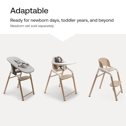 Image of Bugaboo Giraffe Wooden Baby High Chair Adjustable Ergonomic Design | 1-second adjustment, easy clean design, FSC beechwood, bioplastic, newborn set compatible, Black