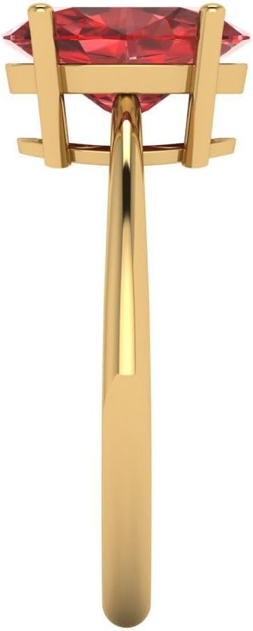 Clara Pucci 14K Solid Yellow Gold 2.5 ctw Garnet Solitaire Ring for Women | Anniversary, Birthday Gift | 9.5x7.5mm Oval Cut - Image 3