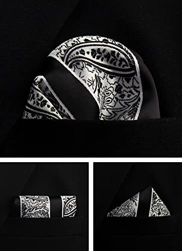 Image of Paisley Floral Mens Tie Formal Necktie Pocket Squares Ties Clips Cufflinks Classic for Men Set