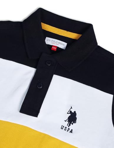 Image of U.S. Polo Assn. Kids Kids Regular fit Boys Cotton Colour Blocked Short Sleeves Polo T-Shirts