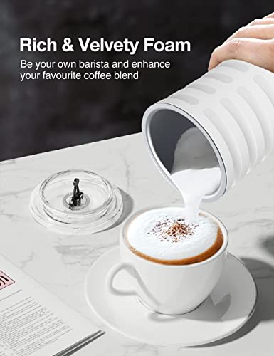 Image of Milk Frother, 4-in-1 Milk Steamer and Frother, Hot & Cold Foam Milk Warmer with Temperature Control, Auto Shut-Off Frothers for Coffee, Latte, Cappuccino, Macchiato
