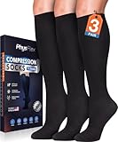 Compression Socks for Women and Men (3 Pairs) Support for Travel, Nurses, Pregnancy, Shin Splints, Sports and Everyday Wear
