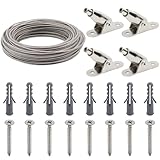 AMZSKU Edelstahlkabel, 2 mm x 10 m, mit PVC-Beschichtung, Aufhängedraht aus Edelstahl, mit 4...