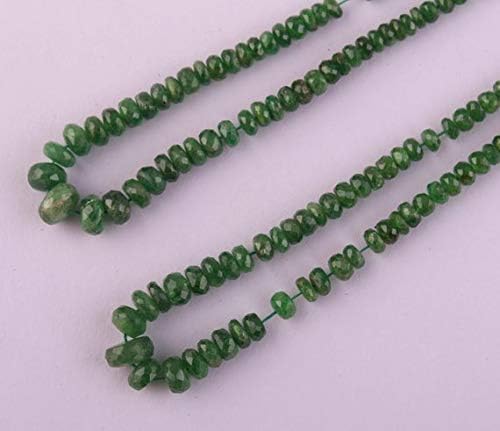 Natural Green Tsavorite Beads|2-7mm Garnet Rondelle Faceted Bead for Jewelry Making |16" Strand |Loose Gemstone | AAA Quality |Emerald Green