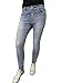 Produktbild Jewelly by Lexxury Baggy Boyfriend Damen Stretch Hose Knopfleiste (XL-42, Used Blue)