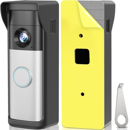 No Drill Door Mount for Ring Newest 2026 Battery Doorbell/Plus/Pro Adhesive Wireless Video Camera Doorbell Mounting Bracket Holder with Rain Cover Both Drill&No-Drill Aavailable with Security Screws