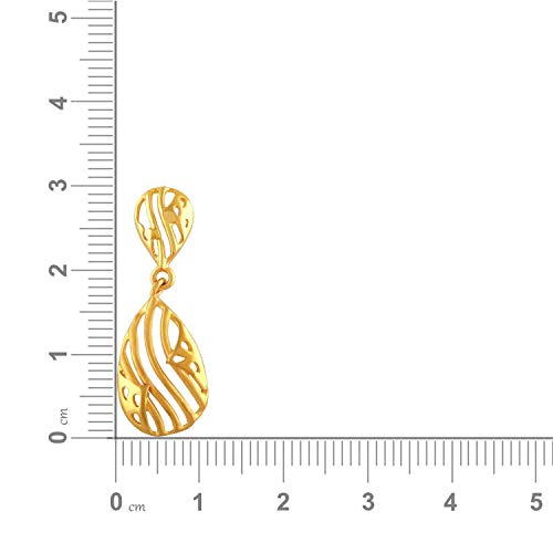 Malabar Gold & Diamonds 22k Yellow Gold Earrings for Women, Girls and Kids | 22 kt (916) BIS Hallmark Gold Drop Earrings for Birthday, Anniversary & Festive Gift - Image 4