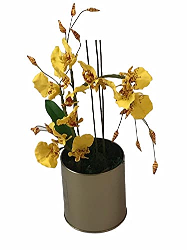 Flor Artificial Permanente Arranjo Orquídea Chuva de Ouro