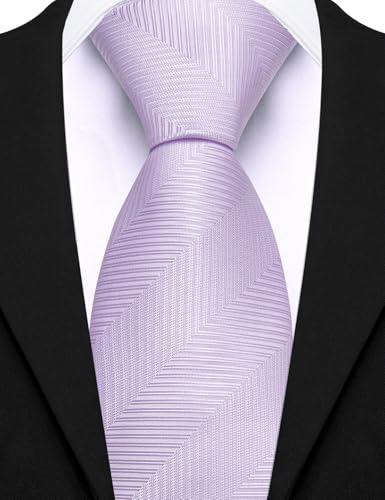 Image of Barry.Wang Silk Men Ties Formal Stripes Necktie and Tie Clip for Wedding Party Business Fashion Classic