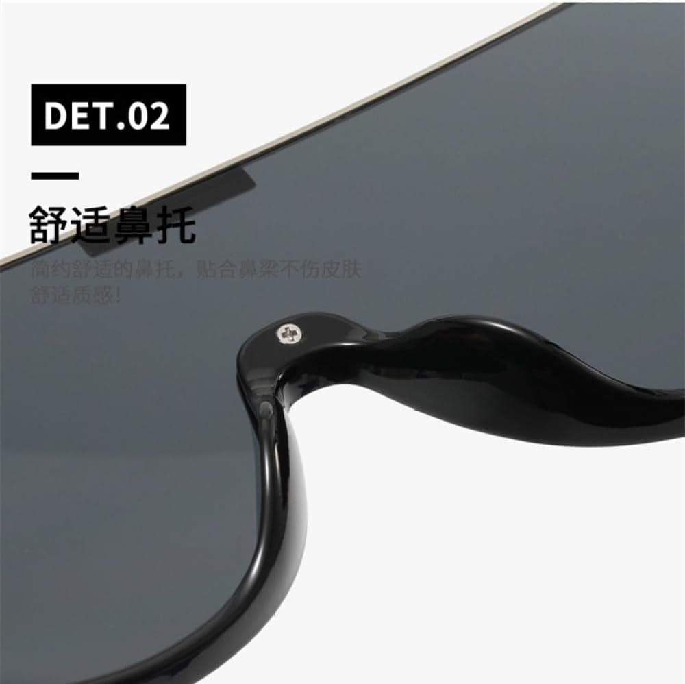 MUTYNE Vintage Half Frame One Piece Sunglasses For Women Fashion Oversized Gradient Sun Glasses Female Elegant Shades