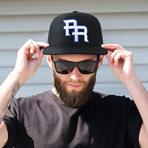 Image of Trendy Apparel Shop PR 3D Embroidered Flatbill Snapback Cap with Puerto Rico Flag