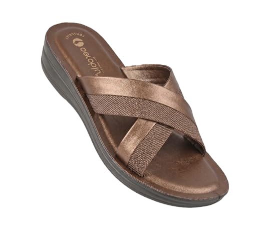 Comfort Platform Slide Sandals for Women| Cross Strap Slip-On Slippers | Cushioned Footbed | Lightweight Casual Walking Sandals for Girls-image-24