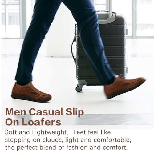 JSWEI Men Casual Comfortable Slip On Loafers,Moccasin Shoes Soft and Lightweight Breathable Daily Sneaker for Men Fashions Walking Mocasines para Hombre 6.5-133