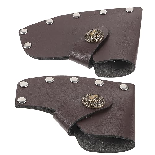 LIOOBO Leather Axe Cover Sheath Protective Sleeve for Hatchet Blade Sturdy Outdoor Camping Cover Random