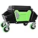 Sun koery Heavy-Duty Rolling Mechanic Stool - 330lb Capacity Garage Creeper Seat with 5 Swivel Wheels | Adjustable Height Stool for Auto Repair,Under Car Work |Non-Slip Cushion & Durable Steel Frame