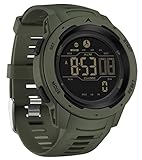 Uhren Herren Digital Sport Militär Smartwatch Schrittzähler ohne app und Handy,Kalorienzähler Armband,Timer Chronograph Wecker LED Stoppuhr 5 ATM Wasserdicht Junge Fitness Laufuhr Tactical Watch