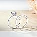 AONED Engagement Rings For Women Wedding Rings Fake Engagement Ring Set Promise Rings For Her 2 Carat 2CT Cushion Cubic Zirconia CZ Bridal Ring Sets Wedding Rings Cheap Band 2pcs, Size 7