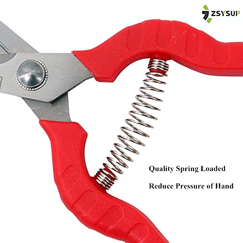 7.8'' Garden Hand Pruners, Pruning Shears With Stainless Steel Straight Precision Blade, Garden Scissors For Small Stems Flowers Fruits, Micro-Tip Pruning Snips Clippers For Cutting Trimming Shaping #TOP4