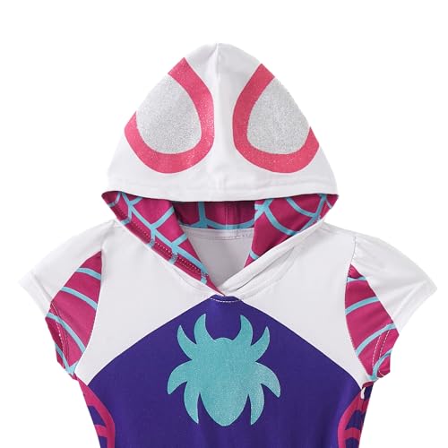 Marvel Spidey & His Amazing Friends Ghost Spider Girls Cosplay Hooded Tulle Dress for Toddler and Big Kids2