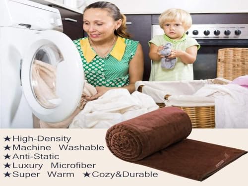 BSB HOME 500 GSM Warm and Super Soft Light Weight Single Bed Mink Blanket for Winter(Brown),500 tc