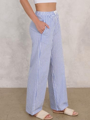 Image of ANRABESS Womens Gingham Striped Boxer Pants