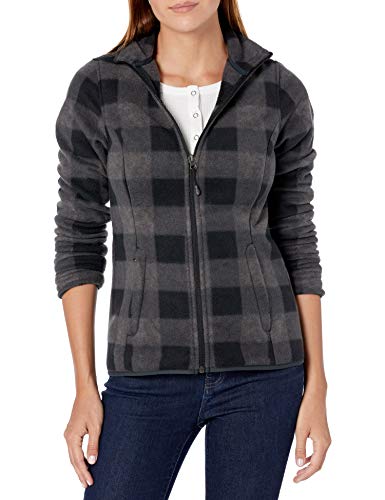 Amazon Essentials Chamarra de Forro Polar con Cierre Completa. Fleece-Outerwear-Jackets, Carbón Buffalo Plaid, 46-48