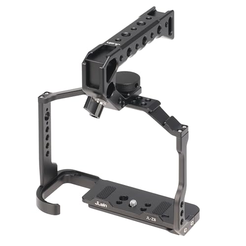 Image of FocusFoto Camera Cage with Top /Side Handle Kit for Nikon Z8 Mirrorless Camera, Aluminium Video Stabilizer Rig with Cold Shoe, 1 /4 inch Screw Mount, 3 /8 inch-16 Locating Pins for Arri Grip, QR Plate for Acra