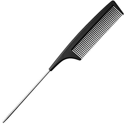 Peigne de Cheveux, Siming Peigne Fibre Carbone à Queue Professionnel Coupe de Cheveux pour Salon Coiffure (Noir, 1 pc)