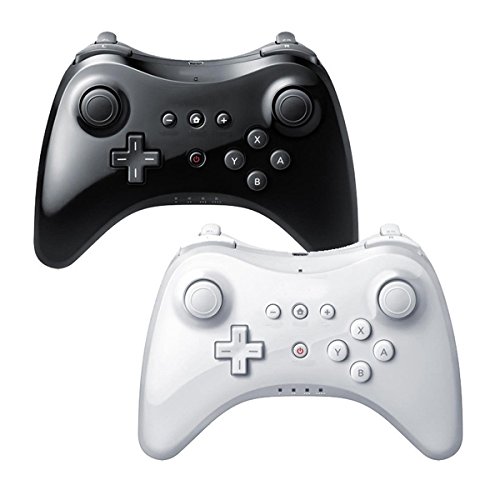 Podwójny analogowy bezprzewodowy joystick kontroler gamepad Bluetooth do Nintendo Wii U Pro - biały