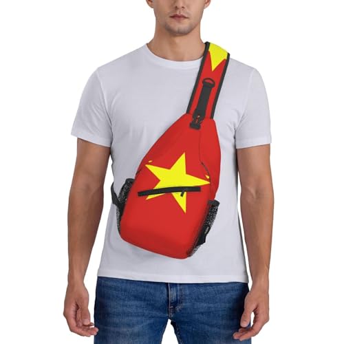 Bolso cruzado unisex con bandera de Vietnam resistente miniatura 7