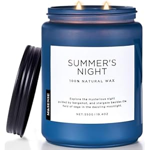 M&SENSE Summer’s Night Soy Candle, Large 2 Wick, 19.4oz Up to 110 Hours Burn Time, Natural Scented for Home, Manly Candle in Glass Jar for Bedroom