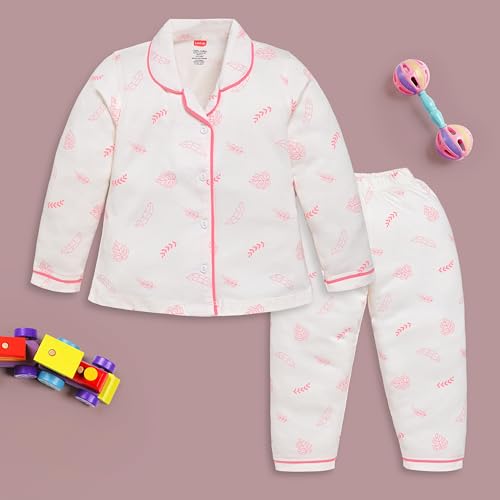 Image of LuvLap Baby Boys & Girls Night Suit Regular Fit 100% Cotton Full Sleeve Nightsuit Pack of 1