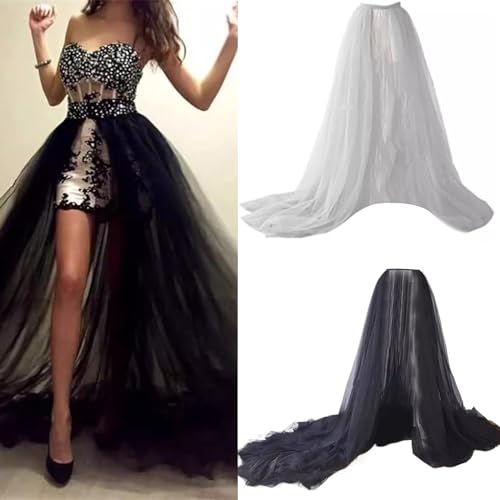 Tulle Tutus Long Skirt Wedding Party Cocktails Proms Bandages Meshes Maxi Skirt Overskirt Overlay Bridal Tulle Overskirt White2