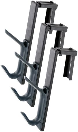 Universal Recycled Cubicle Double Coat Hook, Plastic, Charcoal, Pack of 3