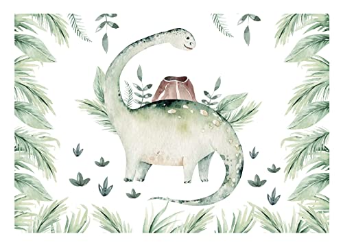 Fototapete Dinosaurier Kinderzimmer Kindertapete Jungs Dino Wandtapete Vlies Tapete Latexdruck UV-Beständig Geruchsfrei Hohe Auflösung Montagefertig (14162, VEXXL (312x219 cm) 3 Bahnen)