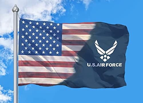 Fyon United States US Air Force USAF Flag 3x5 Ft - UV Fade Resistant Double Sided and Double Stitched 150D Polyester banner For Use Outdoor or Indoor (U.S.Air force)
