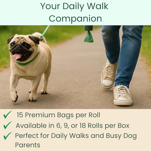Image of 100% Certified Home Compostable Poop Bags (90 Count 6 Rolls), Plant Based, Extra Thick (20 Micron), Leak Proof, Unscented Standard Size 9 X 13'', ASTM D6400 & EN 13432 Compliant, In Box