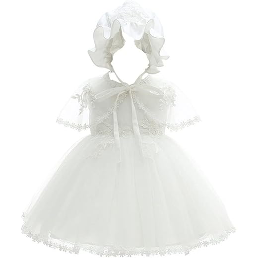 Baby Girl Christening Dress Set 3Pcs 3M