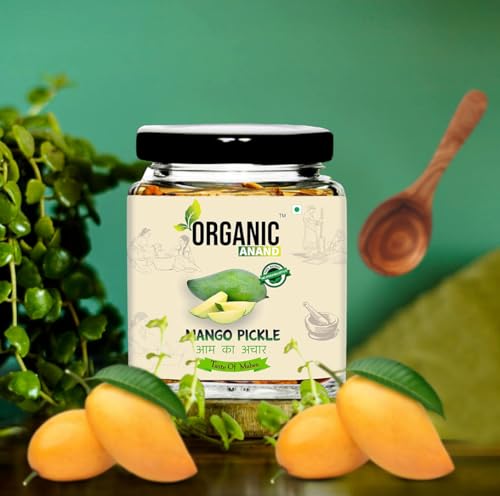 Image of Organic Anand Homemade Mango Pickles 250gram | Khatta Aam ka Achar | Flavourful, Delicious, Traditional Taste (Pack of 1)