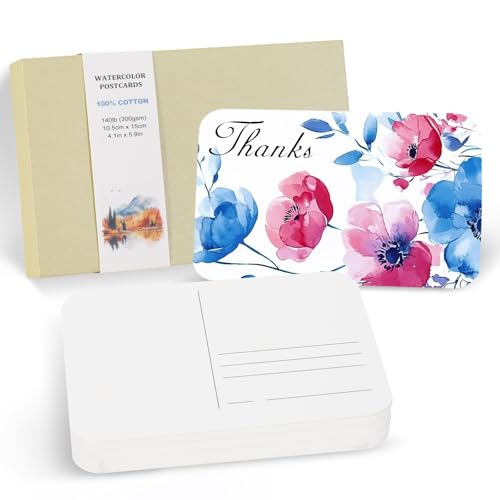 Cartes postales aquarelle coton PATIKIL anti-gondolage 300g coins arrondis