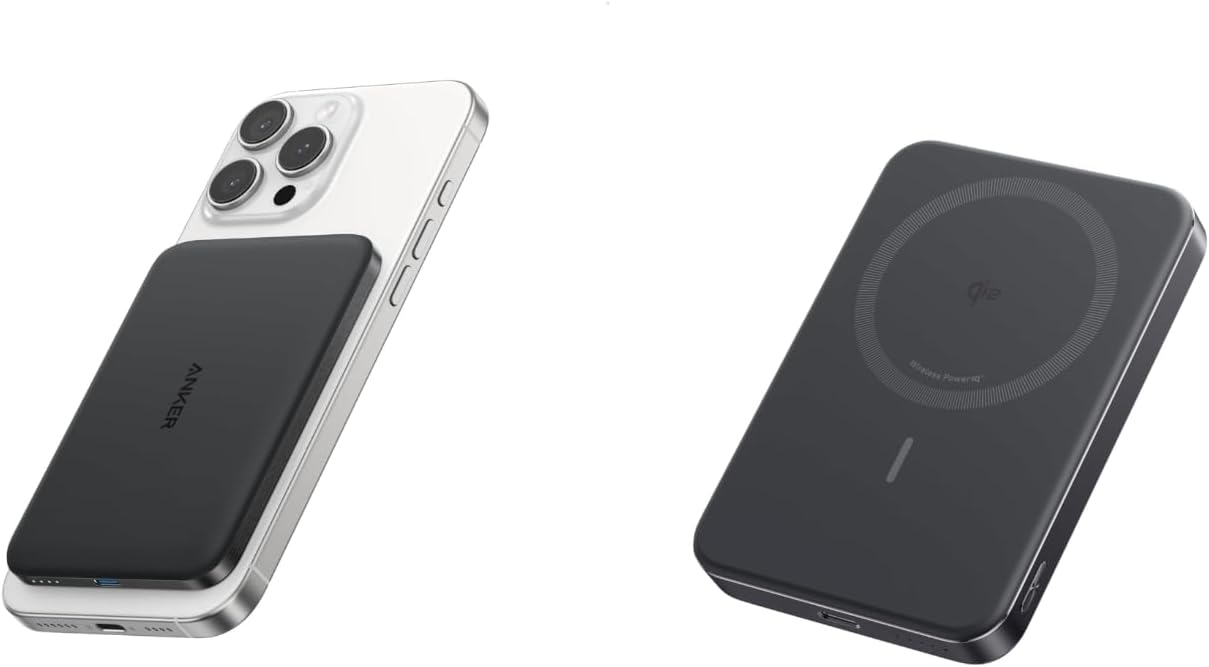 Anker Nano Power Bank, Ultra-Slim 5,000mAh Magnetic Battery Pack, Qi2 Certified 15W Max Ultra-Fast MagSafe-Compatible Portable Charger, Ergonomic Design, for iPhone 16/15/14/13/12 Series Only