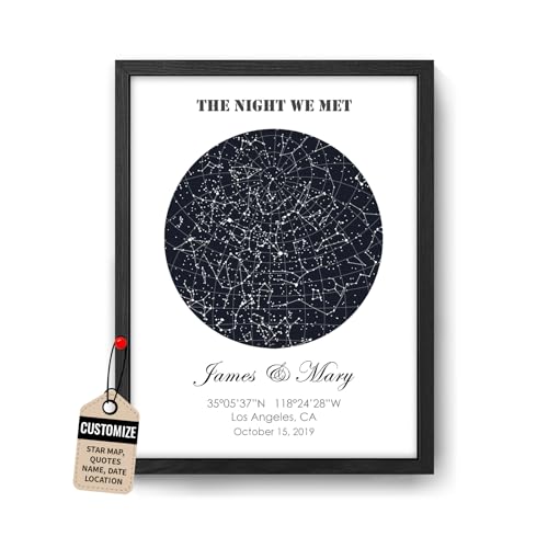 CarryBright Custom Star Map Wall Art for Couples