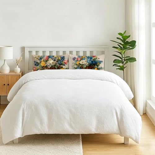 Lin rectangulaire housse coussins 90x70 cm premium taie d'oreiller beige imperméable - 3