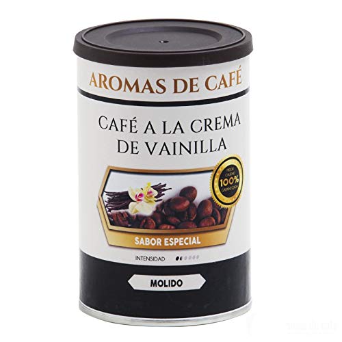 Aromas de Café - Café a la Crema de Vainilla 100% Arábica Ligeramente Tostado Sabor Intenso a Vainilla en Grano, 100 gr