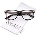 zeroUV - Retro Wide Arm Square Clear Lens Horn Rimmed Eyeglasses 54mm (Brown-Tortoise/Clear)