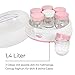 Exquisit Joghurt-Maker YM 3101 WEP | Joghurtbereiter | Joghurt selbst machen | 7 Portionsgläser á 200 ml | Spülmaschinen geeignet | Weiß-Pink