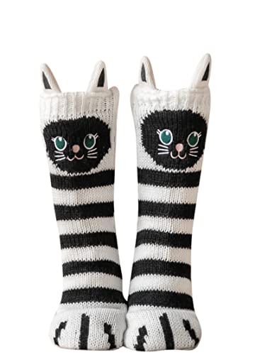 PUTUO Chaussons Femme Hiver Chaud Antidérapantes Thermique Pantoufles, Femme Noël Épais Chaussettes à la Maison