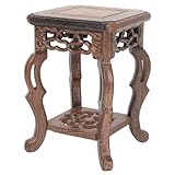 VINTORKY Pedestal de Exhibición para Macetas de Madera de Alas de Pollo Número 3, Base para Plantas de Interior 13x17,5 Cm, Soporte Decorativo para Bonsáis y Jarrones en Casa