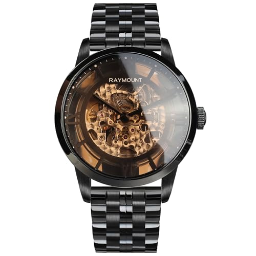 Image of FORSINING Men's Automatic Watch with Mechanical Movement, Skeleton Dial and Leather Band