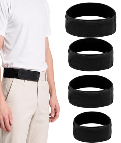Image of NHCDFA 4 PCS Buckle Free Belt for Men, Buckle Less Belt for Men, Elastic Waistband, Unisex Stretch Belts in S, M, L Sizes, Adjustable No-Buckle Design for Daily Wear Comfort